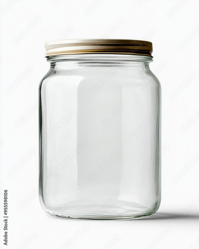 Einmachglas Leer. Isolated Glass Jar for Storing Supplies with Blank White Background Einmachglas Leer. Isolated Glass Jar for Storing Supplies with Blank White Background