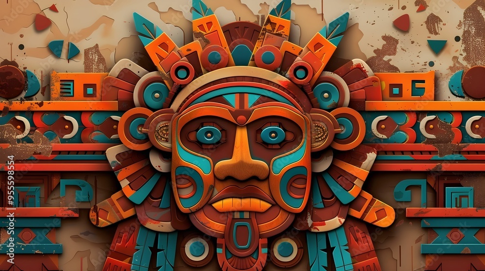 Obraz premium AZTEC CONCEPT ILLUSTRATION
