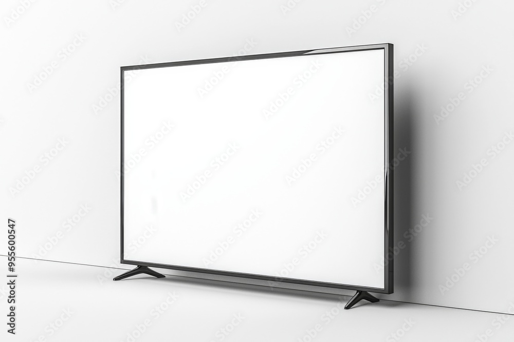 TV screen mockup on isolated background created with Generative AI TV screen mockup on isolated background created with Generative AI