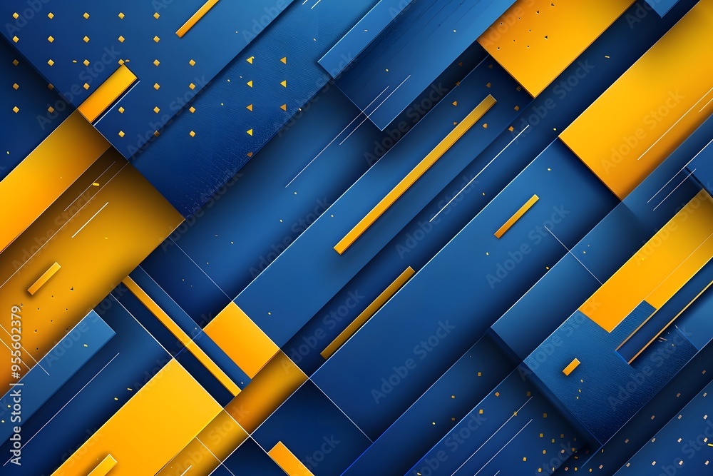 Dynamic Blue and Yellow Geometric Abstract Background Dynamic Blue and Yellow Geometric Abstract Background