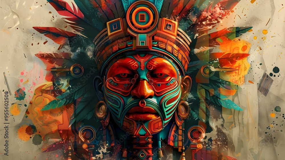 Fototapeta premium AZTEC CONCEPT ILLUSTRATION