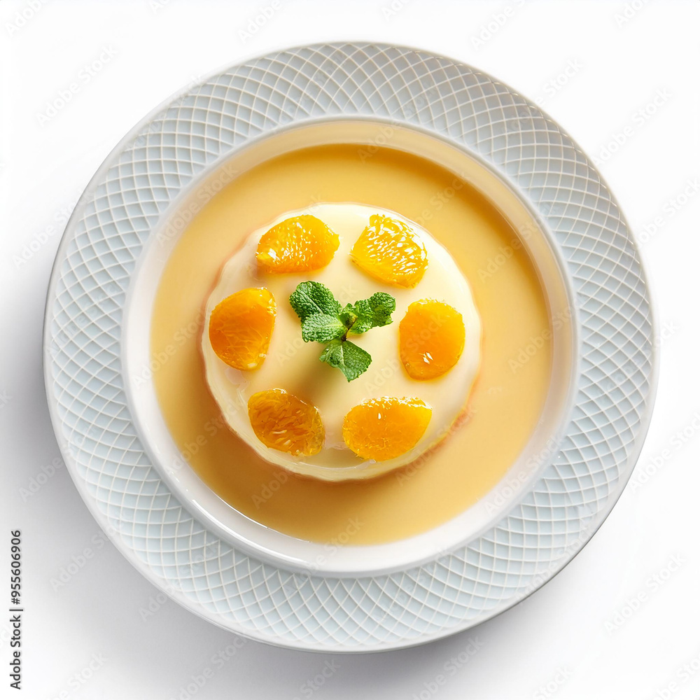 Delicious dessert, alone on white, aerial view Delicious dessert, alone on white, aerial view