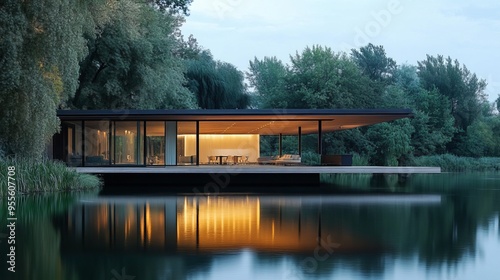 Minimalist Villa Situated Directly on the River in the Middle of a Forest