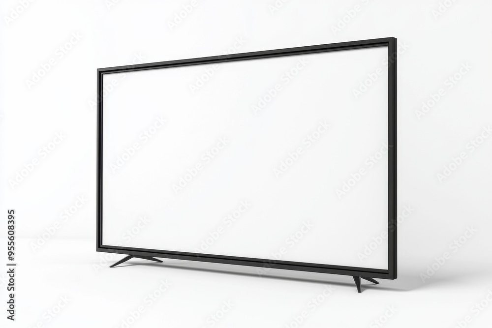 TV screen mockup on isolated background created with Generative AI TV screen mockup on isolated background created with Generative AI
