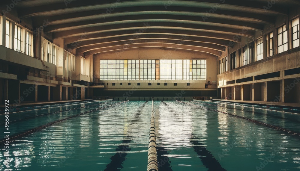Indoor stadium with swimming pool captivating photography of aquatic ...