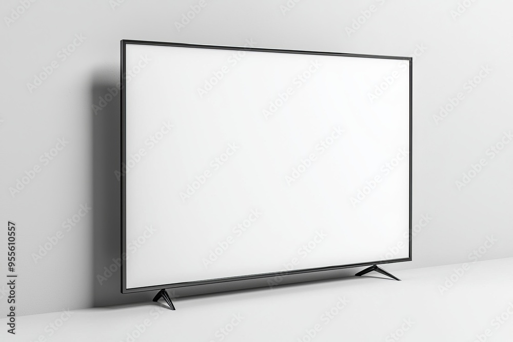 TV screen mockup on isolated background created with Generative AI TV screen mockup on isolated background created with Generative AI