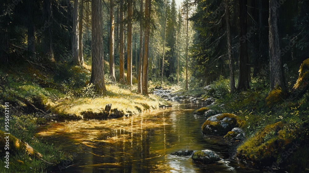 Fototapeta premium River in the Forest