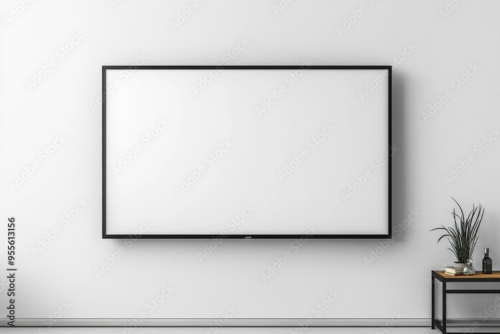 TV screen mockup on isolated background created with Generative AI TV screen mockup on isolated background created with Generative AI