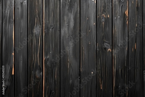 Black Wood Planks. Dark Wooden Boards Background Texture for Vintage Wall Design