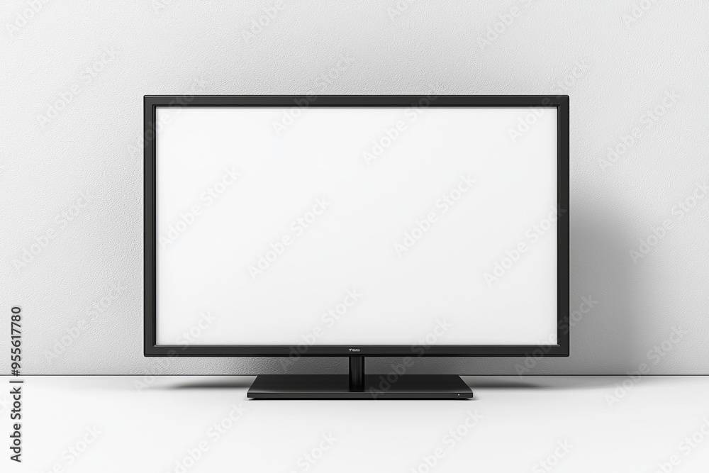 TV screen mockup on isolated background created with Generative AI TV screen mockup on isolated background created with Generative AI