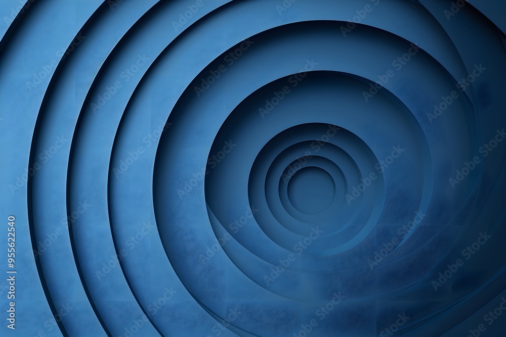 Fototapeta premium Abstract Blue Spiral Design with Layered Circular Patterns