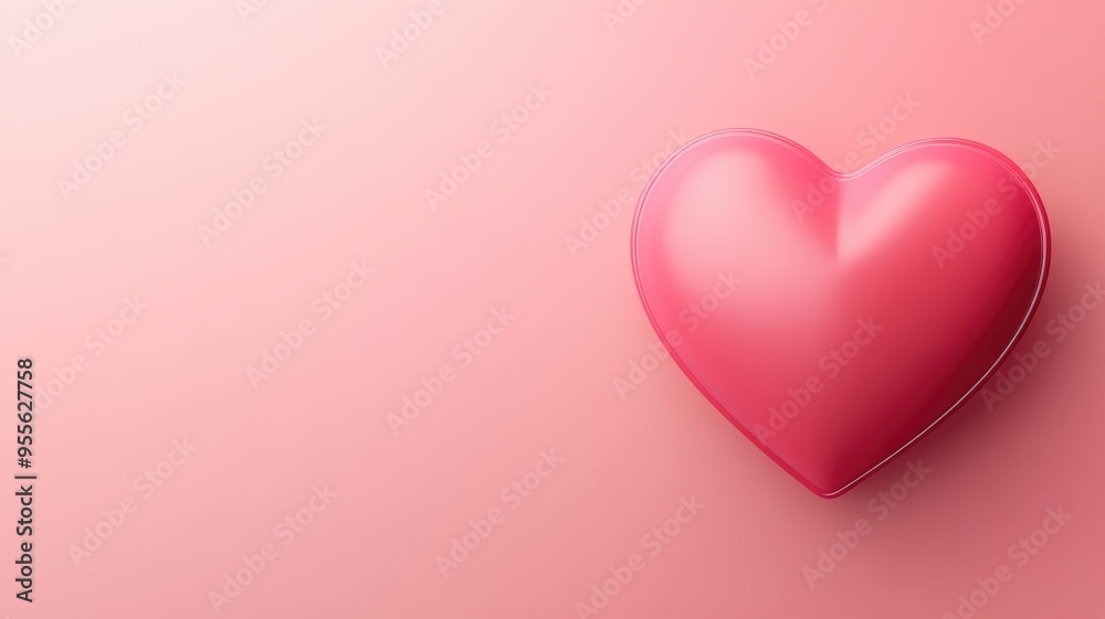 Glossy pink heart with a sleek 3D effect, set against a smooth, gradient background. Glossy pink heart with a sleek 3D effect, set against a smooth, gradient background.
