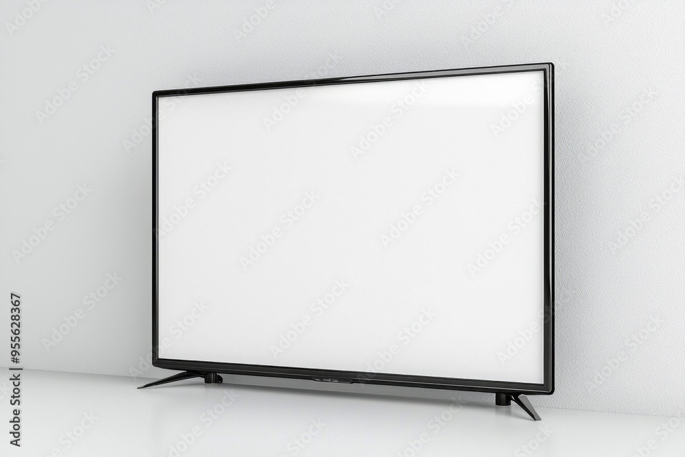 TV screen mockup on isolated background created with Generative AI TV screen mockup on isolated background created with Generative AI