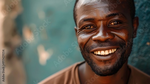 Black man sanitation worker smile happy face portrait