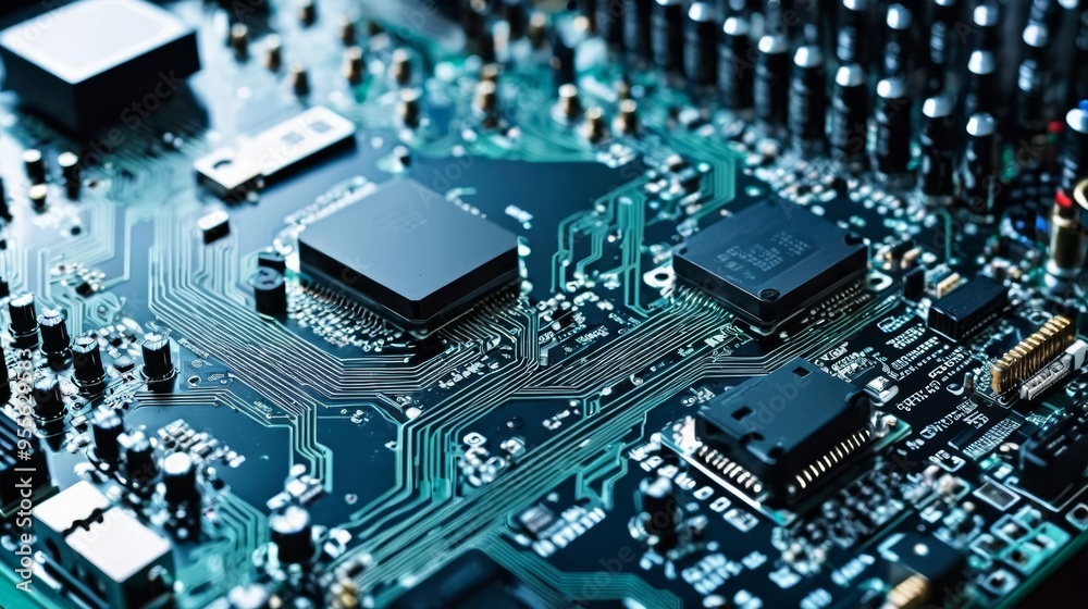 Close Up of a Computer Motherboard Close Up of a Computer Motherboard
