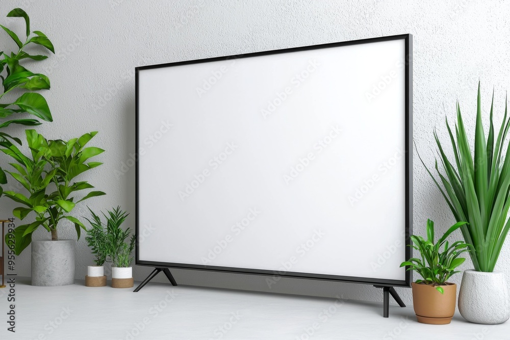 TV screen mockup on isolated background created with Generative AI TV screen mockup on isolated background created with Generative AI