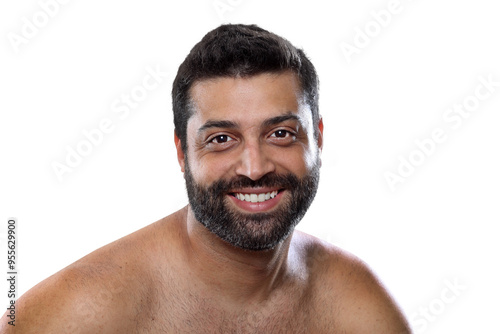 young brazilian model posing on neutral background