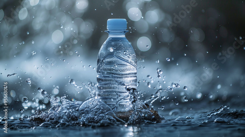 bottle of water in water