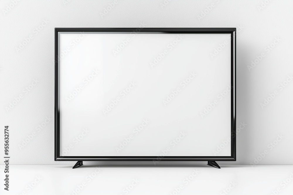 TV screen mockup on isolated background created with Generative AI TV screen mockup on isolated background created with Generative AI