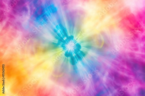 Tye Dye Background: Psychedelic Rainbow Spectrum with Blurred Glow