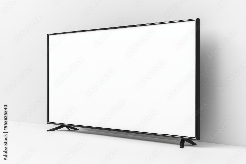 TV screen mockup on isolated background created with Generative AI TV screen mockup on isolated background created with Generative AI