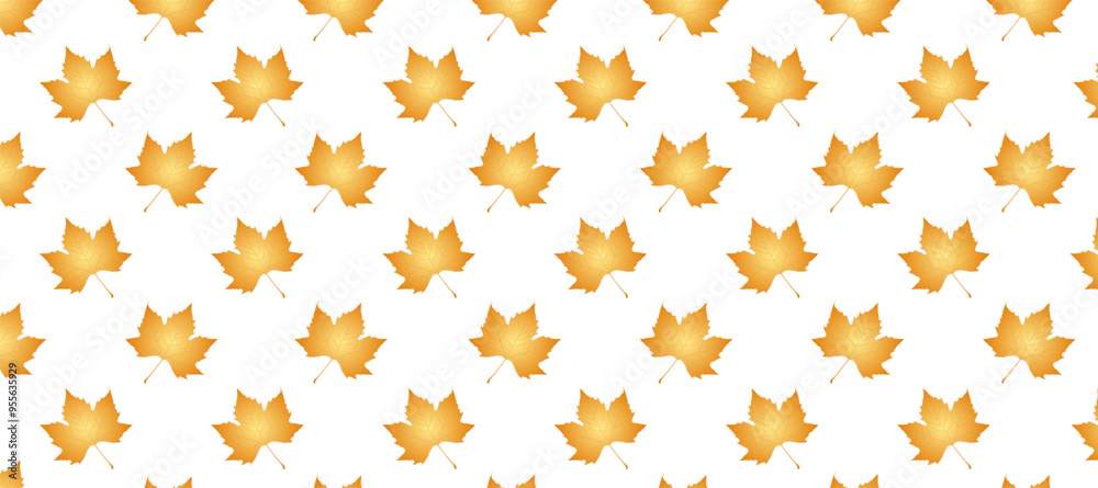 Pattern with yellow autumn leaves in the white background Pattern with yellow autumn leaves in the white background