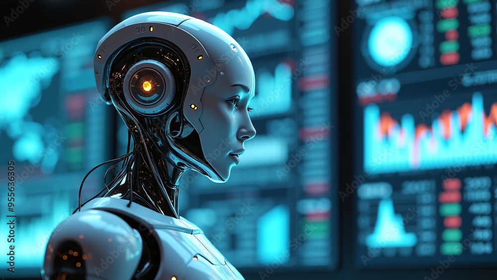 Humanoid Robot with Data Analysis Background Humanoid Robot with Data Analysis Background