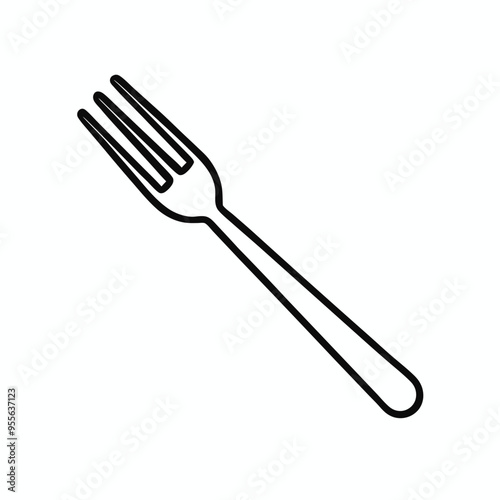a silverware utensil for eating flat vector icon, vector silhouette, isolated white background, 