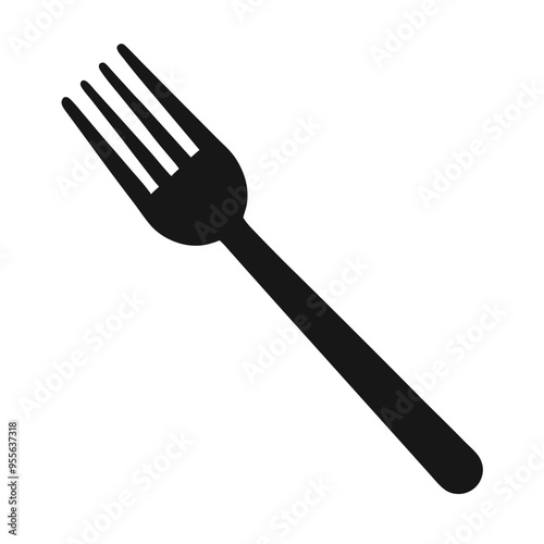 a silverware utensil for eating flat vector icon, vector silhouette, isolated white background, 