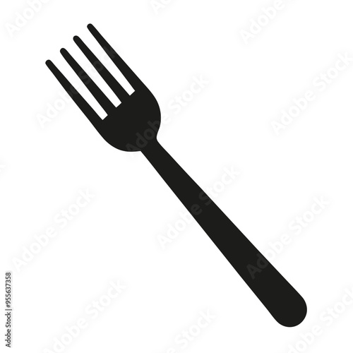 a silverware utensil for eating flat vector icon, vector silhouette, isolated white background, 