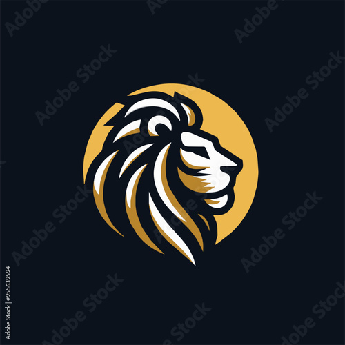 lion head angry roaring logo vector silhouette, shows power and strenght Lion head shield logo icon. Royal gold crown badge symbol. Premium king animal sign. Vector illustration. Lion logo lion shield