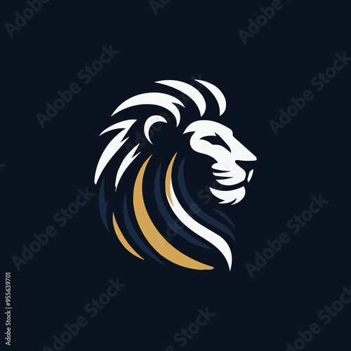 lion head angry roaring logo vector silhouette, shows power and strenght Lion head shield logo icon. Royal gold crown badge symbol. Premium king animal sign. Vector illustration. Lion logo lion shield