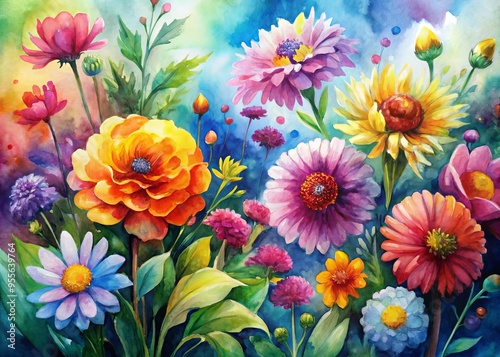 Vibrant watercolor paintings of flowers, landscapes, and abstract designs on beautifully textured paper, waiting to be photo