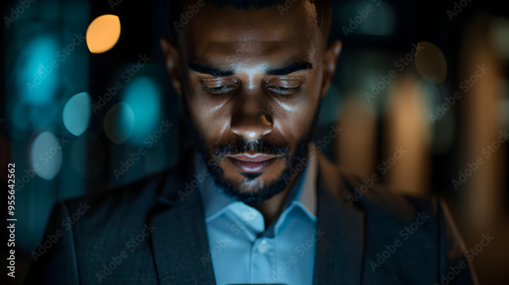 Businessman Voice Recording The Conversation Via Businessman Voice Recording The Conversation Via