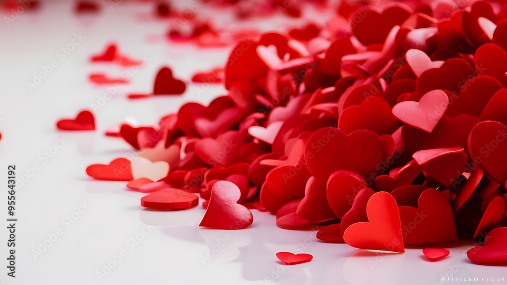 Red hearts on a white background close up Red hearts on a white background close up