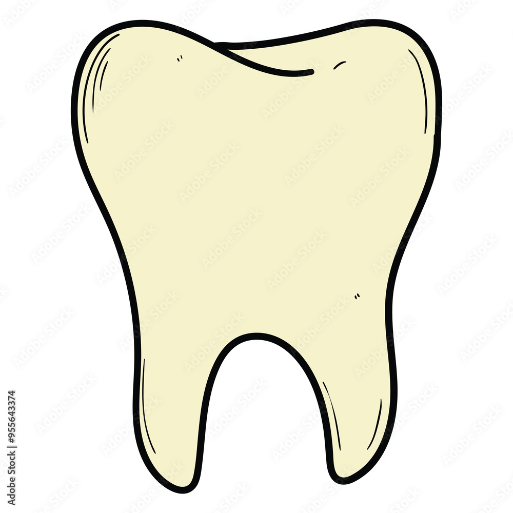 Hand drawn cartoon tooth on white background. Hand drawn cartoon tooth on white background.
