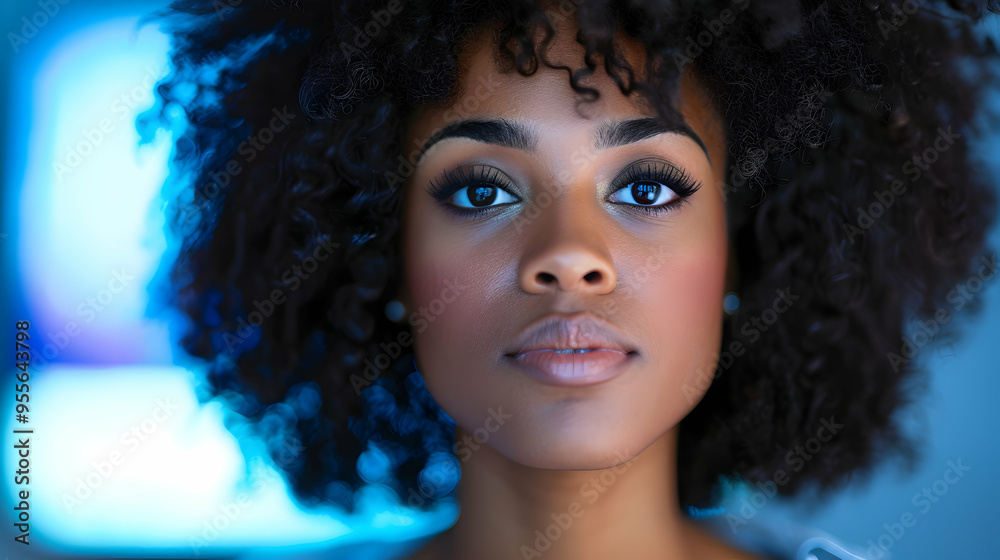 Businesswoman Television Screen Leading Confere Businesswoman Television Screen Leading Confere