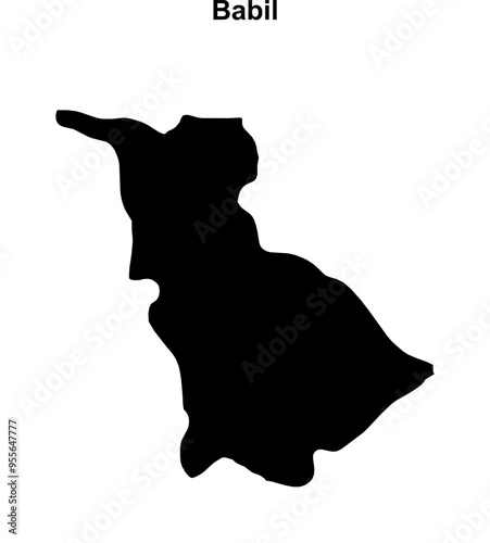 Babil governorate blank outline map
