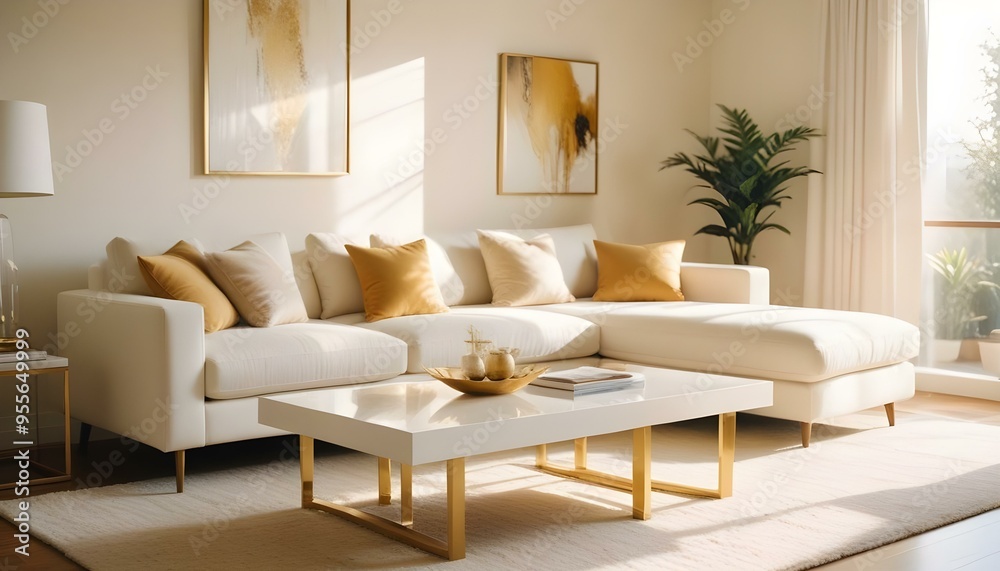 Fototapeta premium Photo interior modern design room 3d illustration