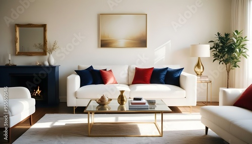 Photo interior modern design room 3d illustration