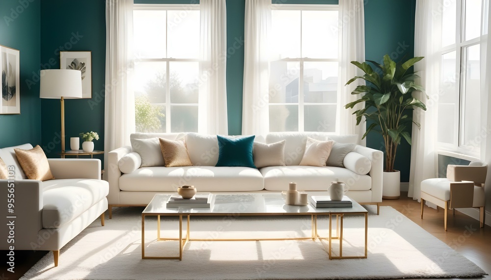 Fototapeta premium Photo interior modern design room 3d illustration