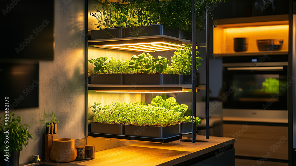 custom made wallpaper toronto digitalModern kitchen with a vertical indoor herb garden. 