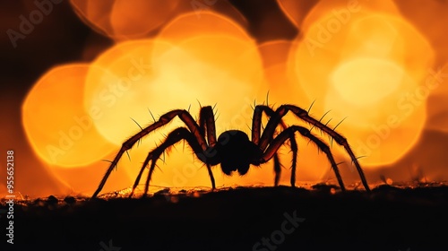 silhouette photography of spider