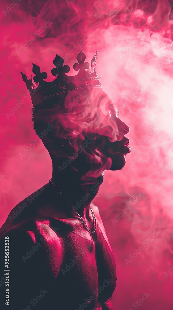 Fototapeta premium a man with a crown on his head.