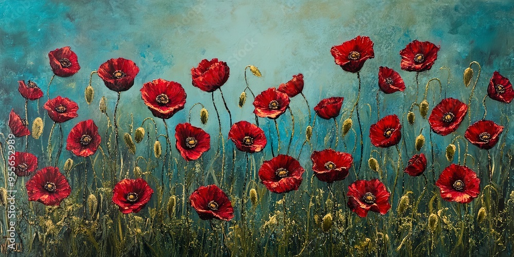 Obraz premium red poppy field 
