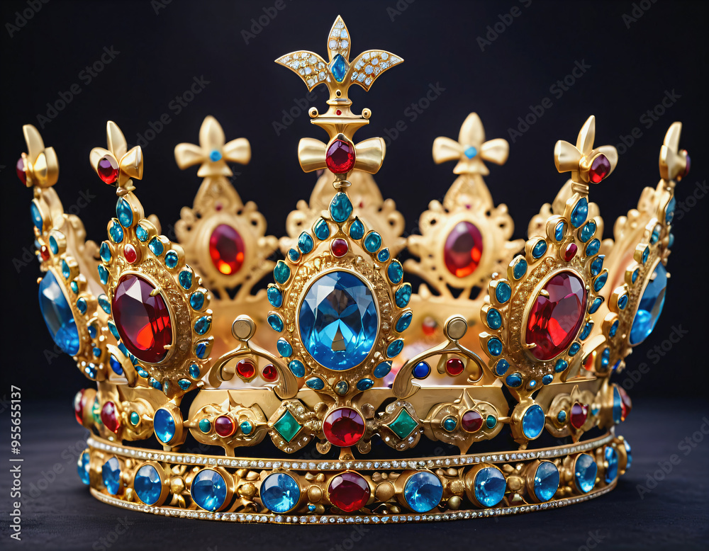 Royal Golden Crown decorated with precious stones. Royal Golden Crown decorated with precious stones.
