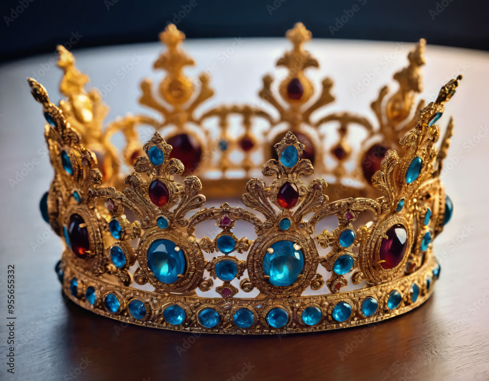 Royal Golden Crown decorated with precious stones. Royal Golden Crown decorated with precious stones.
