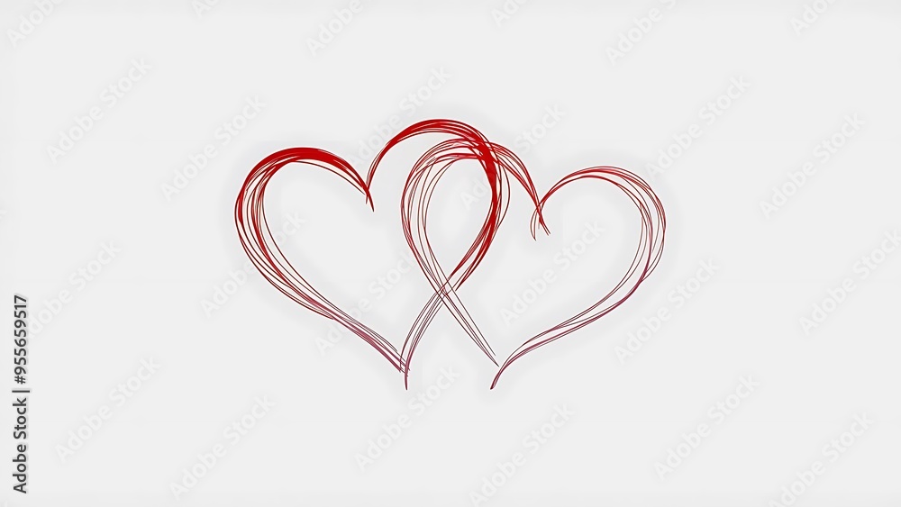 Two hearts on white background Two hearts on white background