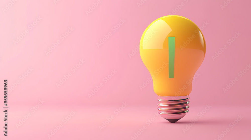3D vector illustration of a yellow light bulb with a green check mark, isolated on a pastel background. Represents a concept of startup creativity, idea technology, innovation, vision, and investment. 3D vector illustration of a yellow light bulb with a green check mark, isolated on a pastel background. Represents a concept of startup creativity, idea technology, innovation, vision, and investment.