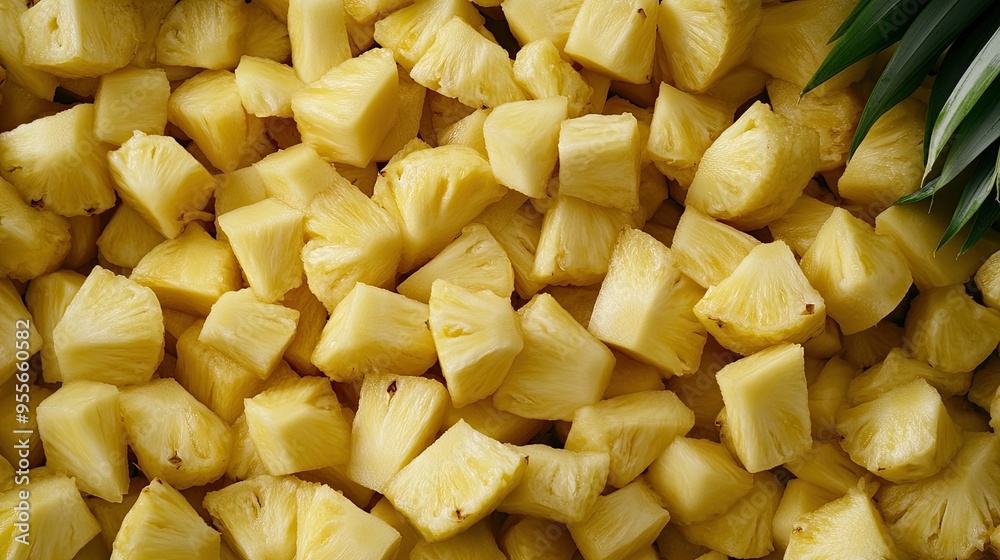 A collection of yellow pineapples is presented in stunning detail, emphasizing their fresh texture and vibrant appearance against a backdrop of more pineapples. A collection of yellow pineapples is presented in stunning detail, emphasizing their fresh texture and vibrant appearance against a backdrop of more pineapples.